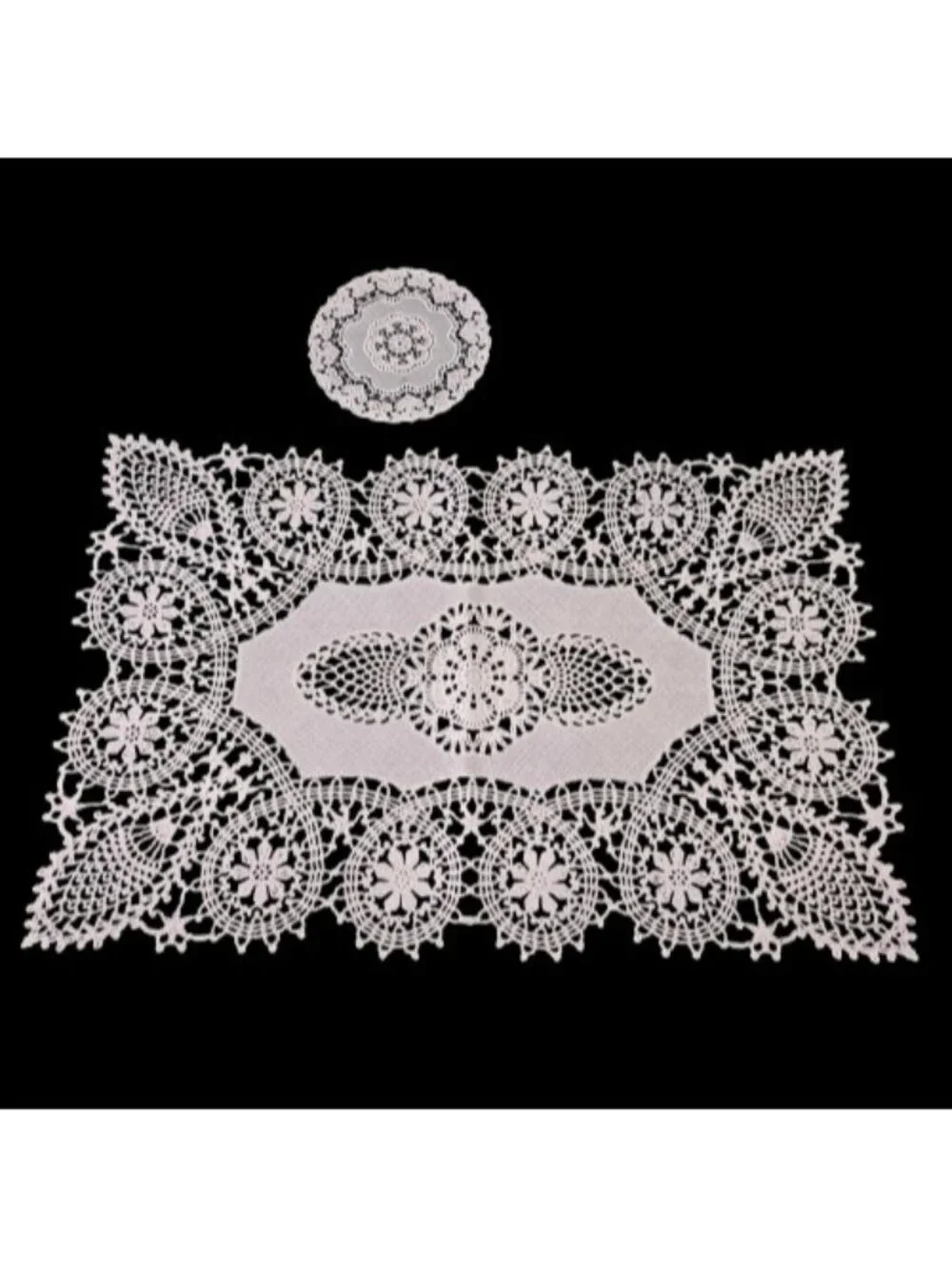 Vintage Vinyl Lace 4 Placemats And 4 Coasters French Farmhouse Aesthetic